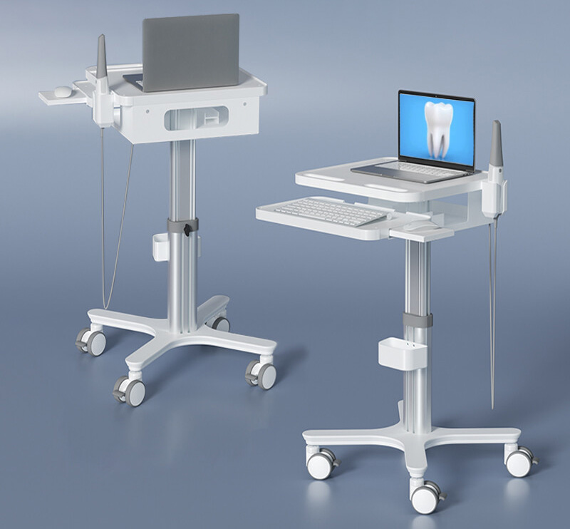 Mobile Dental Cart for Intraoral Scanner Medical Dental Lab Trolley Cart with Socket
